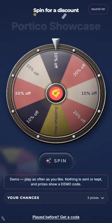 Portico Showcase’s wheel in the Everyday look